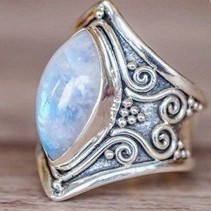 Sterling Silver Ring (925) Moonstone Size 11